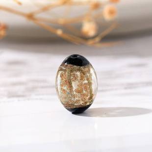 古法金沙香灰琉璃三通散珠饰品配件圆珠金沙琉璃珠