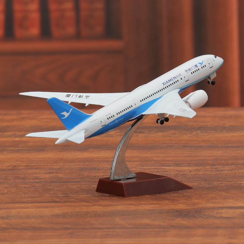18厘米 带轮子波音787厦门航空飞机模型厦航客机成品仿真合金摆件