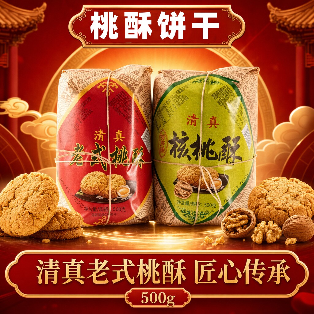老北京桃酥纸装老式桃酥饼干传统美味老人解馋休闲糕点饼干零食