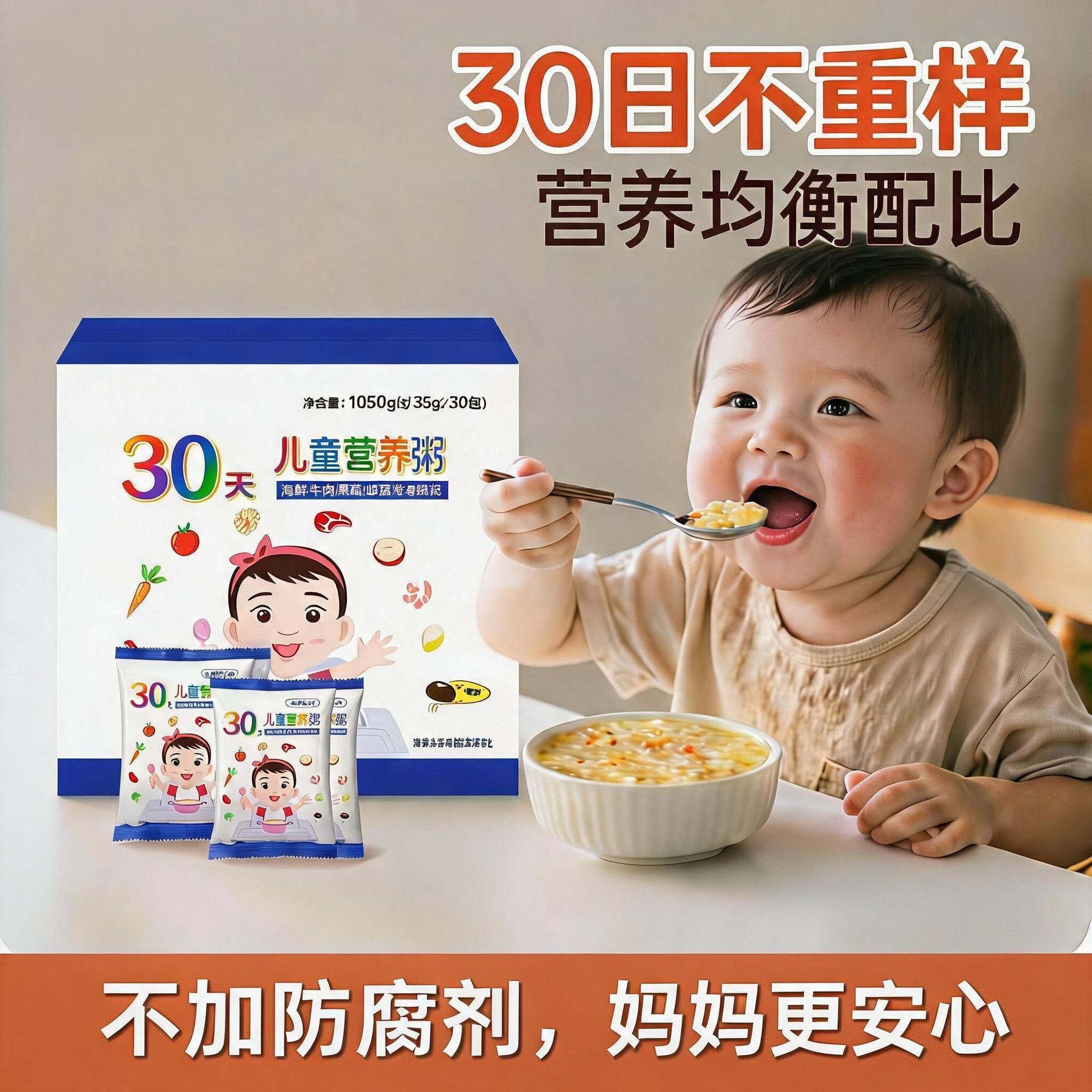 儿童营养早餐粥30天家庭装