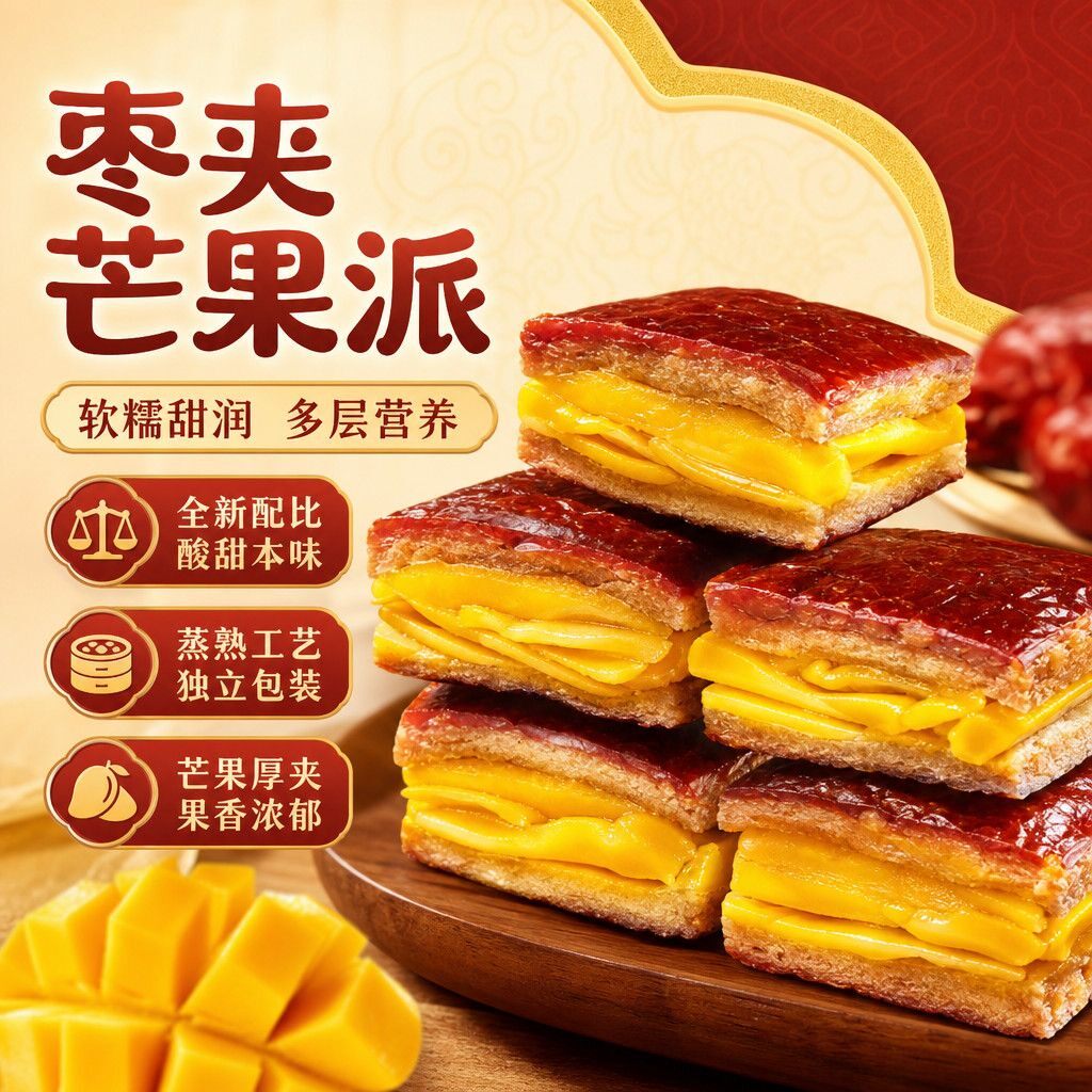 无核果脯蜜饯枣夹芒果软糯清甜