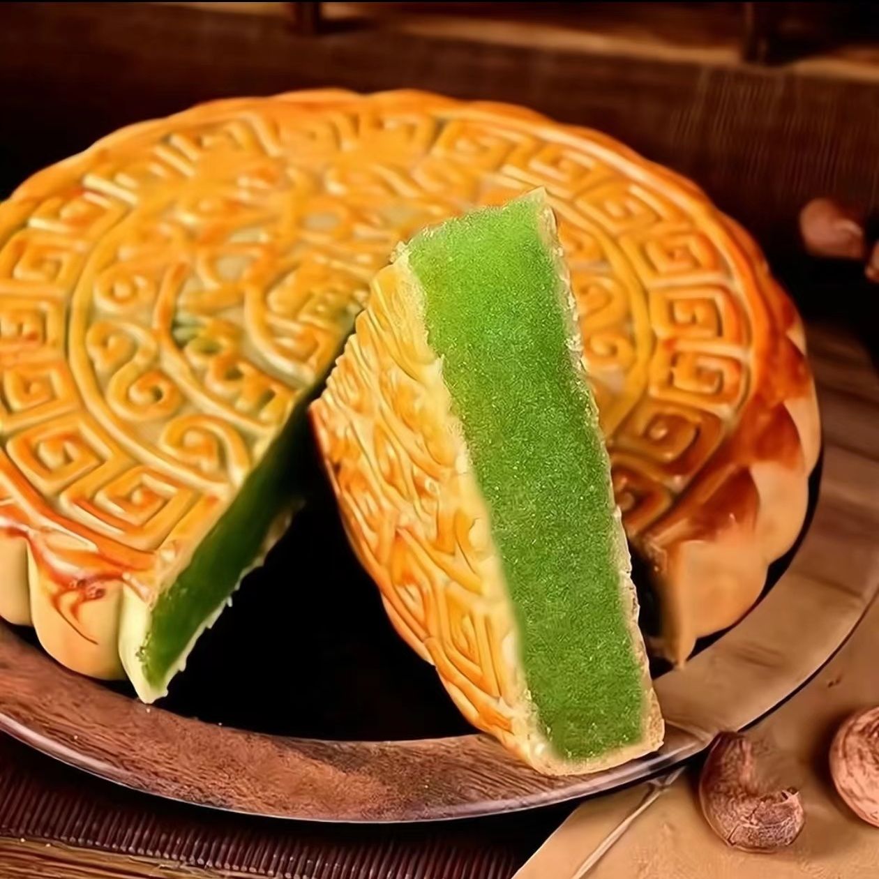 广式金腿月饼五仁传统糕点五仁多水果哈密瓜口味板栗莲蓉红豆盒装