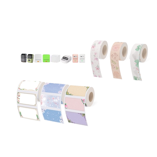 适用德佟P1/P2/DP23L/DP26雅柯莱M220/110/汉印标签机垫片隔热敏不干胶标签纸卡通图案花朵动物40*30mm合成纸