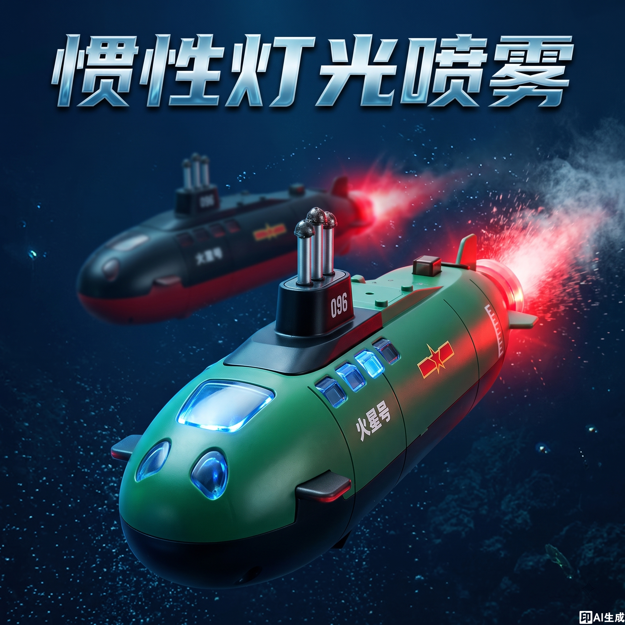 男孩电动喷雾声光潜水艇惯性可冒烟导弹海航母护卫舰潜艇仿真模型