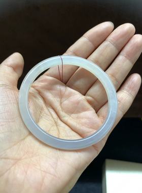 正品天然和田玉青海料藕粉烟紫双色俏色叮当镯细条