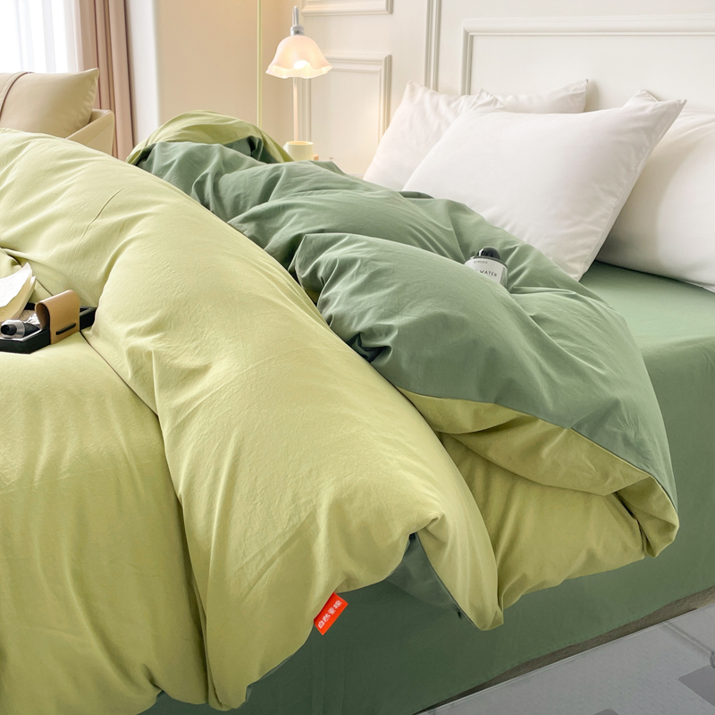 简约全棉水洗棉平纹双拼AB版被套