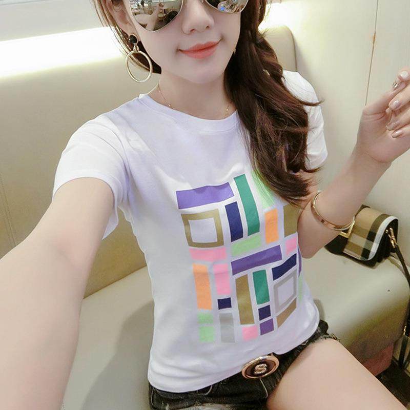 cosplay印花T恤夏2019新品韩版大码女装修身显瘦圆领短袖时尚短款|ruв категории Женская одежда, футболка - от Buy2taobao.com для оказания профессиональной услуги покупки агента Taobao