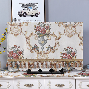 高档雪尼尔电视机罩55寸65寸75挂式 平面曲面电视防尘盖巾开机免取