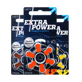 extra power助听器专用电池配件a13a10a312锌空气675纽扣电子原装