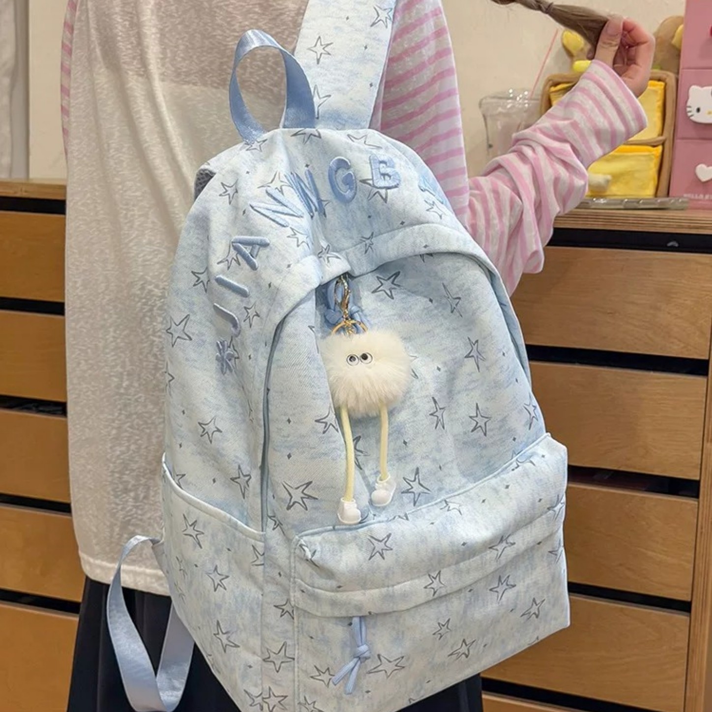 香港IT.MUCSK日系背包女生小学生双肩包中学生百搭书包印花星星男