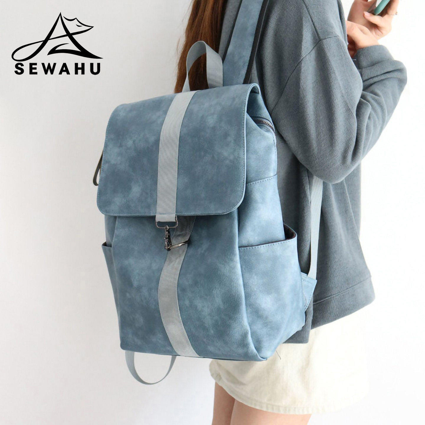 双肩包女士大容量2026新款皮质背包小众上班通勤女大学生电脑书包