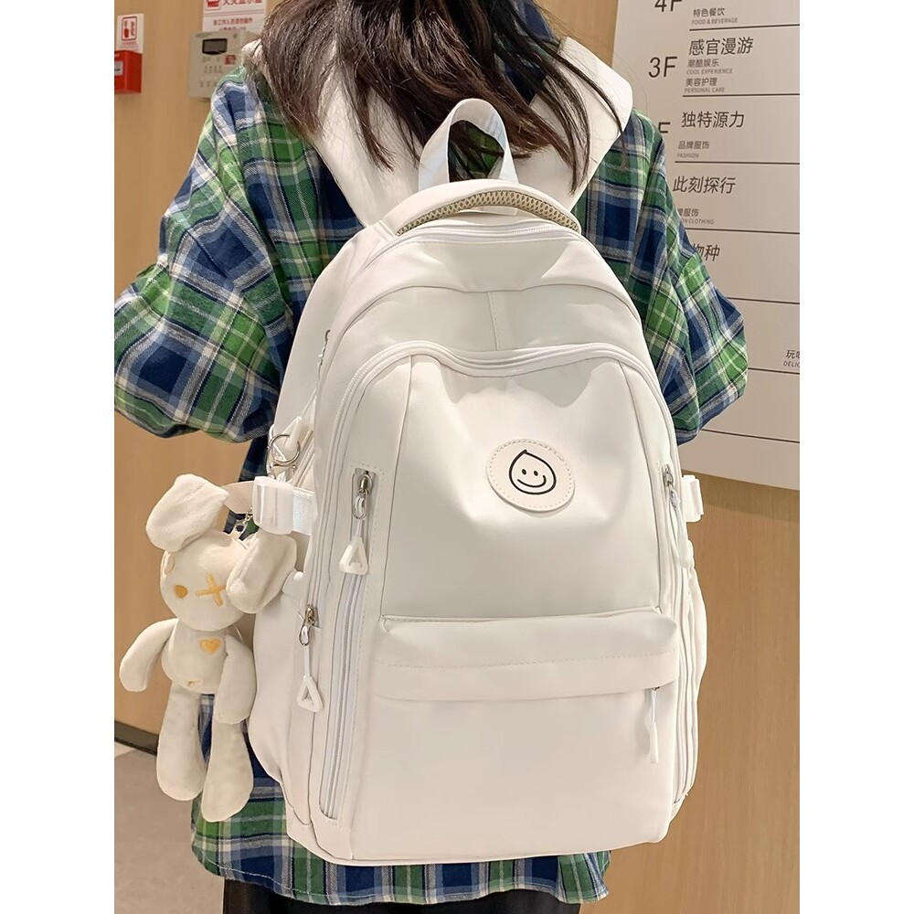 香港IT HKins宽肩带书包女大学生轻便休闲背包初中生减负双肩包男