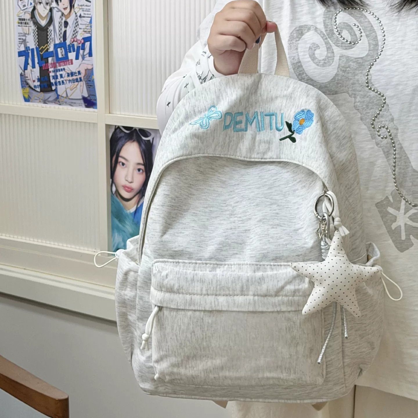 法国Cherrie Kins初高中生小学生书包女韩系大学生简约百搭双肩包