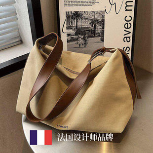 法国【设计师】GBP 帆布包女大容量2026新款斜挎包单肩通勤托特包