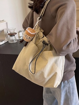 法国Cavien KIon单肩包大容量休闲帆布包托特包上课通勤斜挎包女
