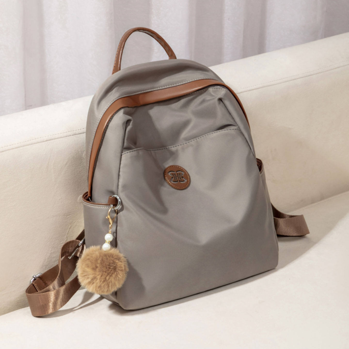 德国小众双肩包旅行背包女士外出通勤包大容量旅游书包牛津布轻便