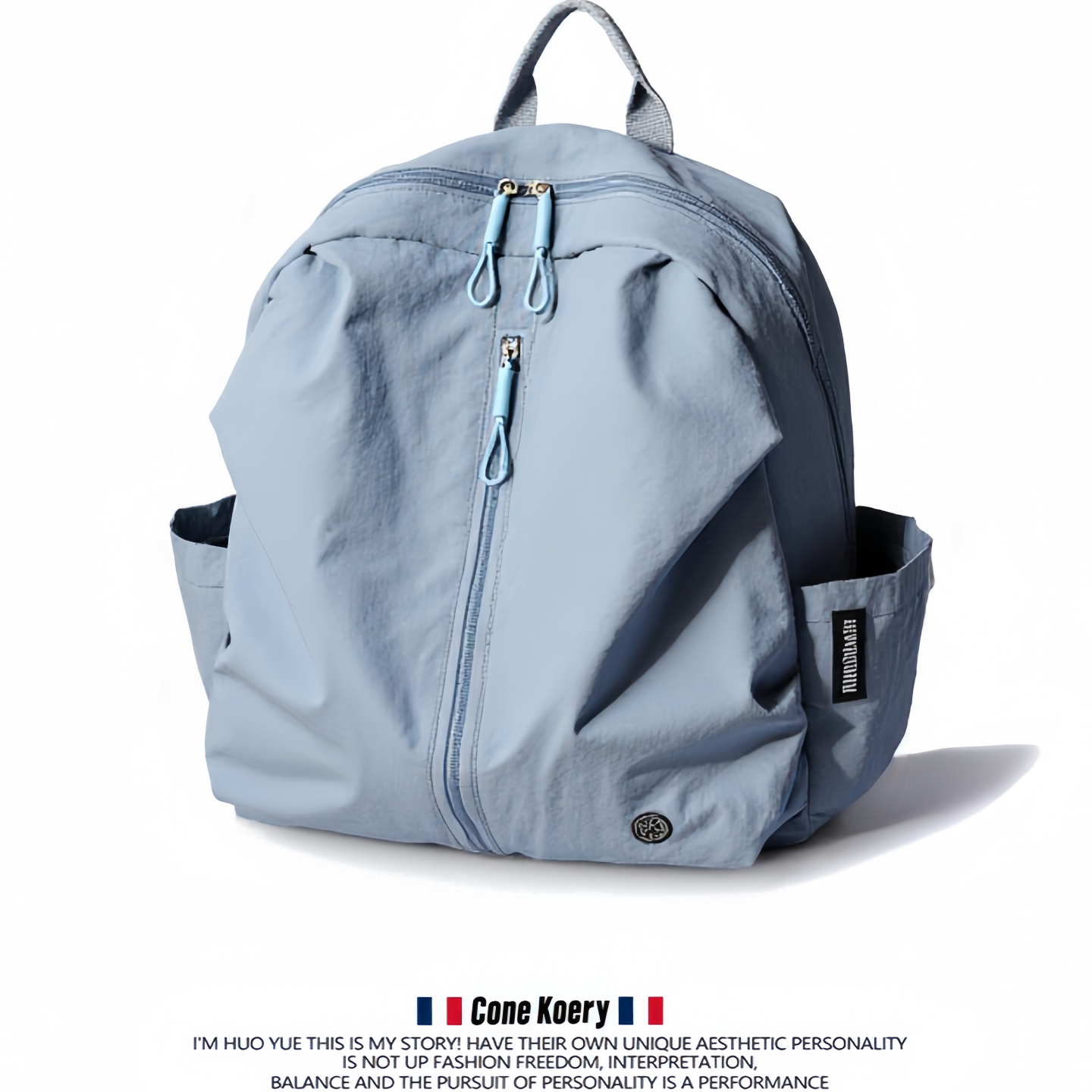 法国超轻便防水尼龙布双肩包女休闲户外登山旅行大容量旅游背包男