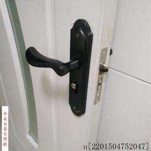 房门锁卧室室内实木门锁黑色门锁简约家用静音门把手门锁具通用.