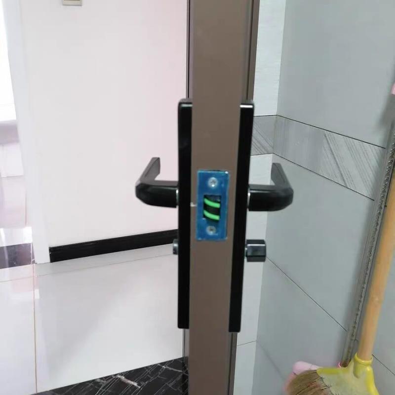 执手110/130mm浴室门锁卫生间窄边型材家用锁配件单舌极窄边阳.图片