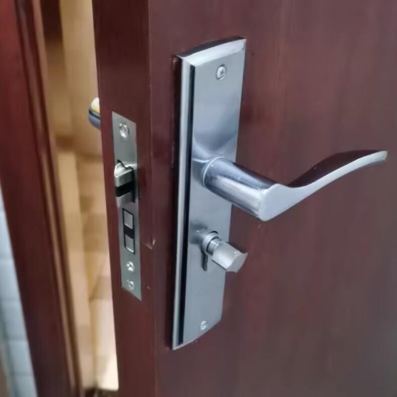 房门锁象牙白卧室通用型静音门把手实木门锁家用锁具欧式房门锁