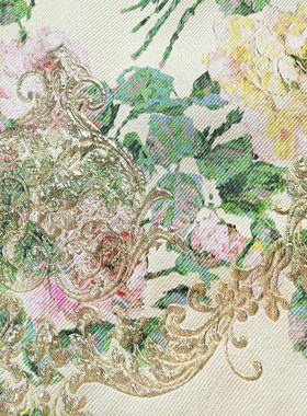 欧洲进口真丝提花意大利ruffo coli大牌布料宫廷风奢侈品花卉面料