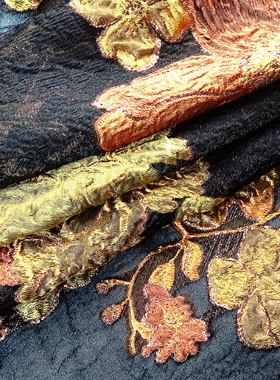 欧洲进口真丝提花意大利ruffo coli大牌布料奢侈品花卉服装面料