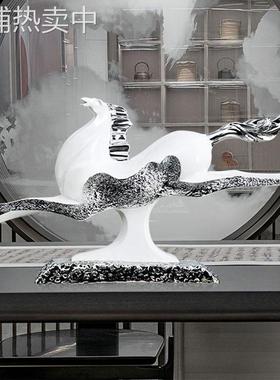 马造型创意玄关摆件客厅样板房软装办公室桌面书房书架书柜摆设