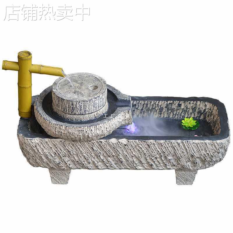 户外鱼缸露台阳台花园布置循环水庭院小水景鱼池假山景观流水