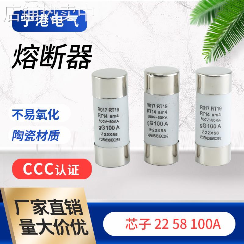 宁港现货供应陶瓷材质光伏电流保险丝管22/58/100A熔芯熔断器