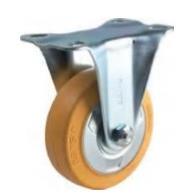 J-CTA01-D100-RD 4寸黄色铁芯橡胶防静电固定轮 YHD脚轮