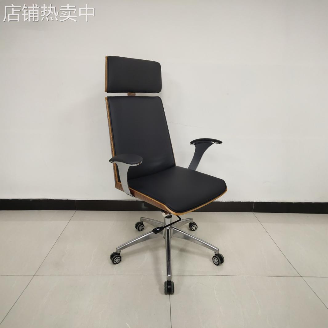 皮质老板椅商务办公电脑椅家用书房椅经理椅升降旋转椅实木大班椅