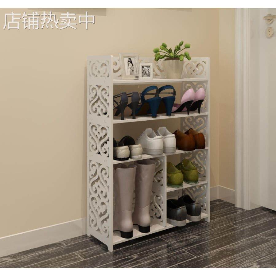 现代简约居家多层多格花雕巴洛克可水洗鞋架