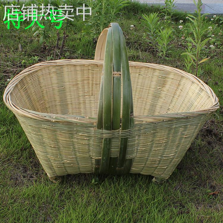 农家人手工编织手提菜篮竹篮子装鸡蛋水果篮收纳篮竹编篮竹器新品