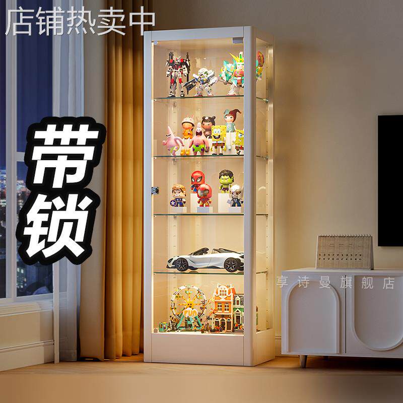 手办展示柜摆件装饰品痛柜透明玻璃门模型玩具积木钢制陈列收纳柜