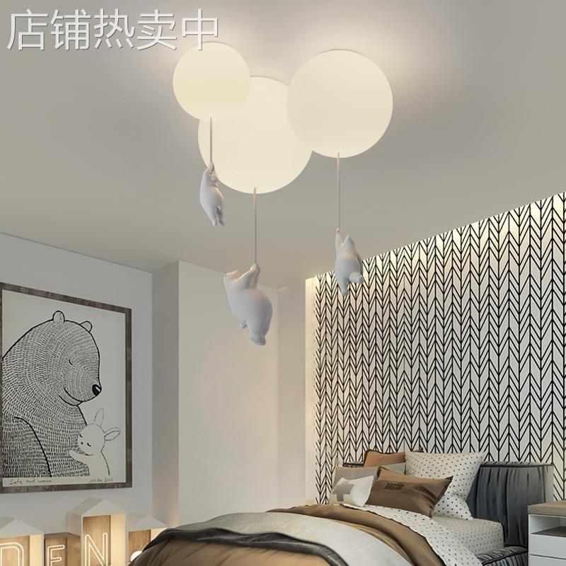 卡通儿童房吸顶灯过道玄关吸顶灯卡通创意小熊温馨男女孩卧室灯具