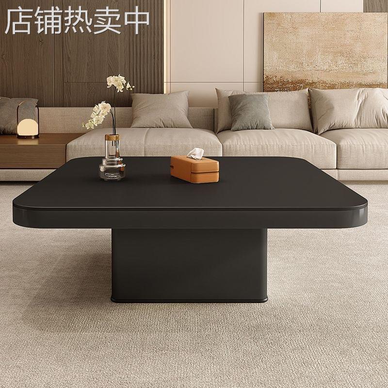正方形意式简约岩板组合茶几轻奢现代客厅家用小户型公寓极简