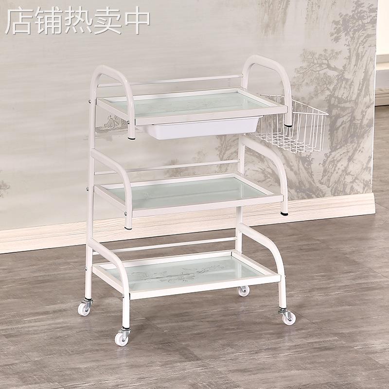 多功能纹绣美发美容小推车三层玻璃面置物架 美容院工具小推车