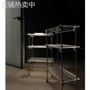 设计师轻奢光轴透明陈列架客厅亚力克置物架小户型多层收纳展示架