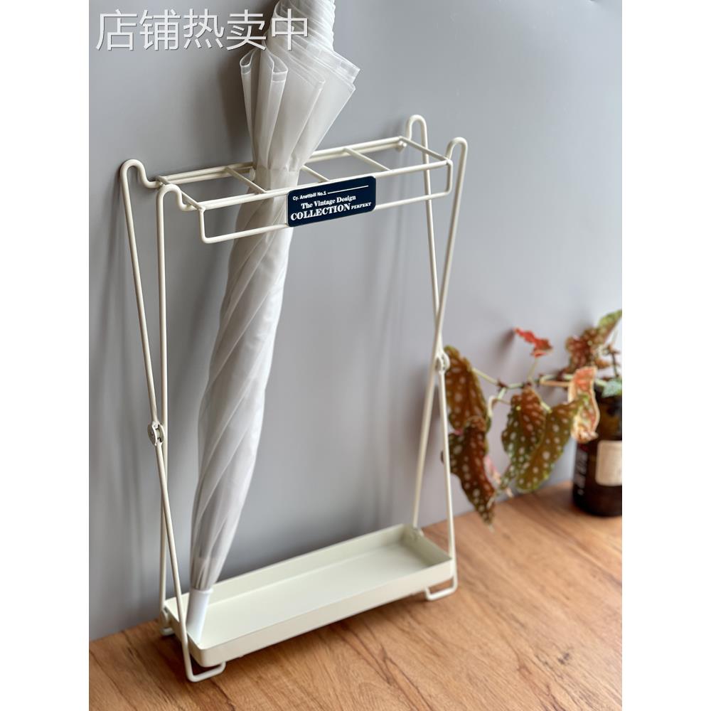 日式简约复古铁艺雨伞收纳架架家用家居商店门口置物架可折叠伞架