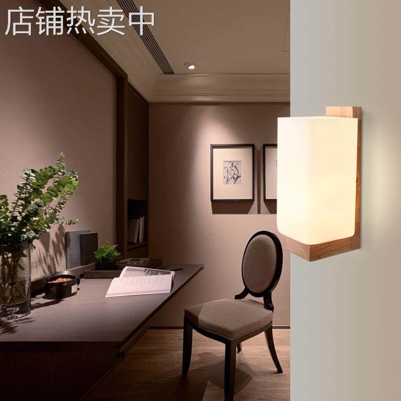 卓迩新款欧式木艺壁灯led创意卧室床头壁灯北欧走廊过道楼梯灯具