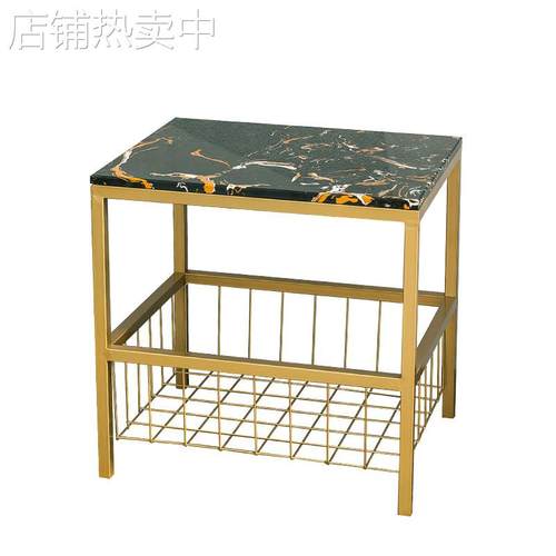北欧简约大理石沙发边几角几小茶几创意客厅卧室金色床头柜小方桌