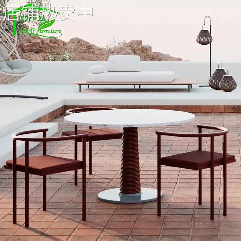 户外桌椅露天别墅民宿庭院花园铝合金休闲椅艺术宅寂风餐椅家具