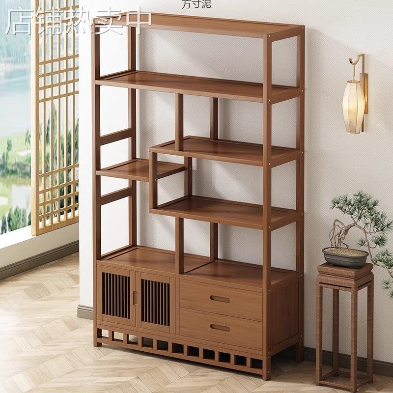 博古架中式多宝阁茶叶展示柜非实木博古摆件柜置物架茶具客厅书架
