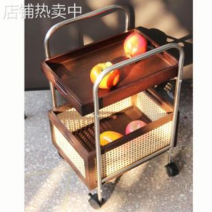 置地式 不锈钢带轮脸盆架现代风格 浴室边 小红书同款 中古小推车