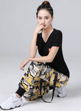 特价水兵舞服装女套装时尚短袖迷彩工装裤鬼步舞蹈新款广场舞演出