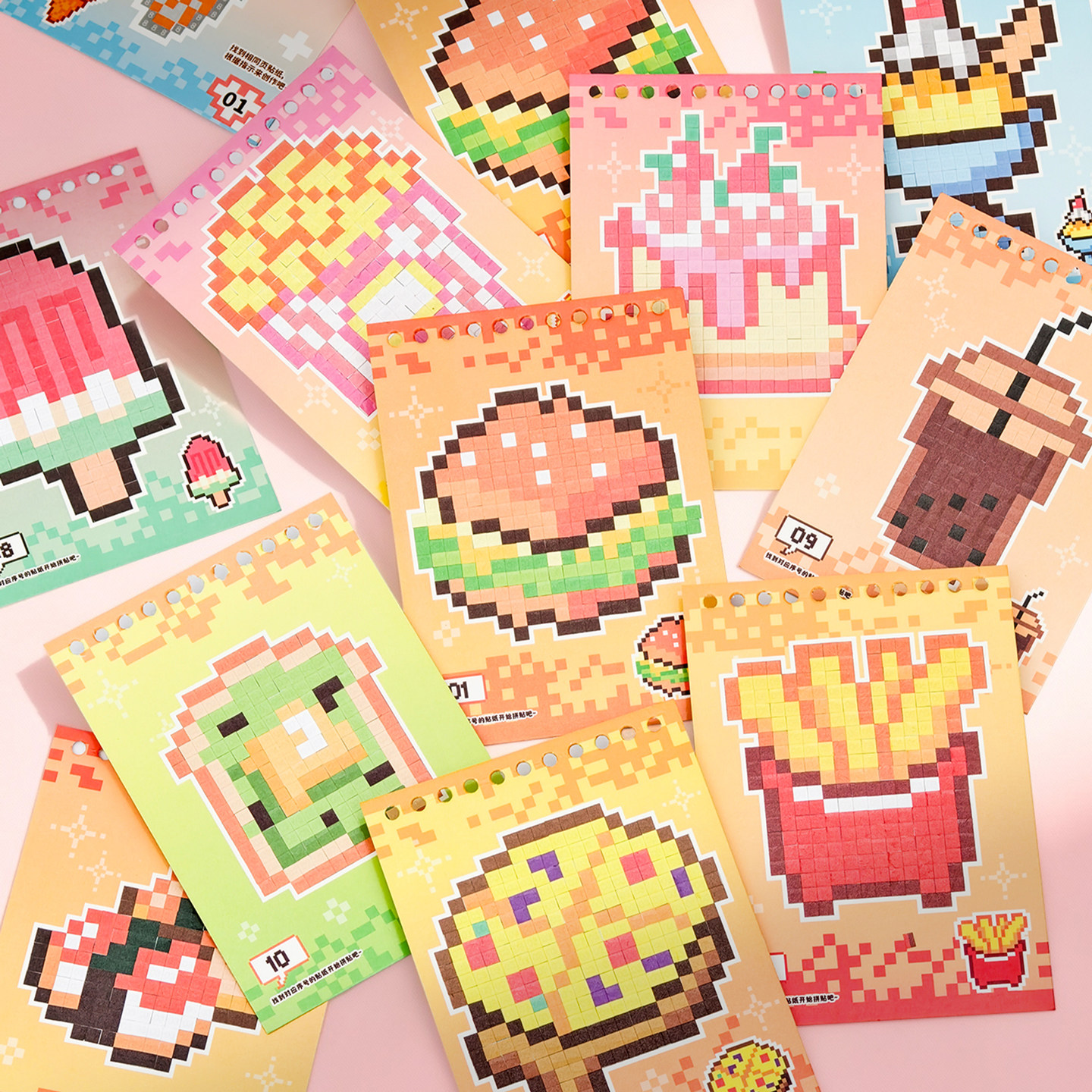 像素风拼豆贴纸本可爱卡通数字色号拼豆豆贴纸造景DIY手工制作diy材料包儿童益智玩具拼图女孩礼物手账拼豆本,文具电教/文化用品/商务用品,贴纸/立体贴纸,淘宝优惠券,粉丝福利购,淘宝优惠卷