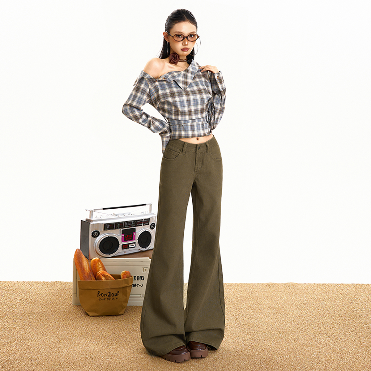 美式喇叭牛仔长裤女生新款秋冬拖地慵懒长裤百搭舒适宽松垂感复古