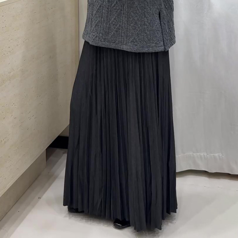 欧货高端定制深灰色大码半身裙女2025冬季新款加厚百搭轻熟风琴裙,女装/女士精品,大码半身裙,淘宝优惠券,粉丝福利购,淘宝优惠卷