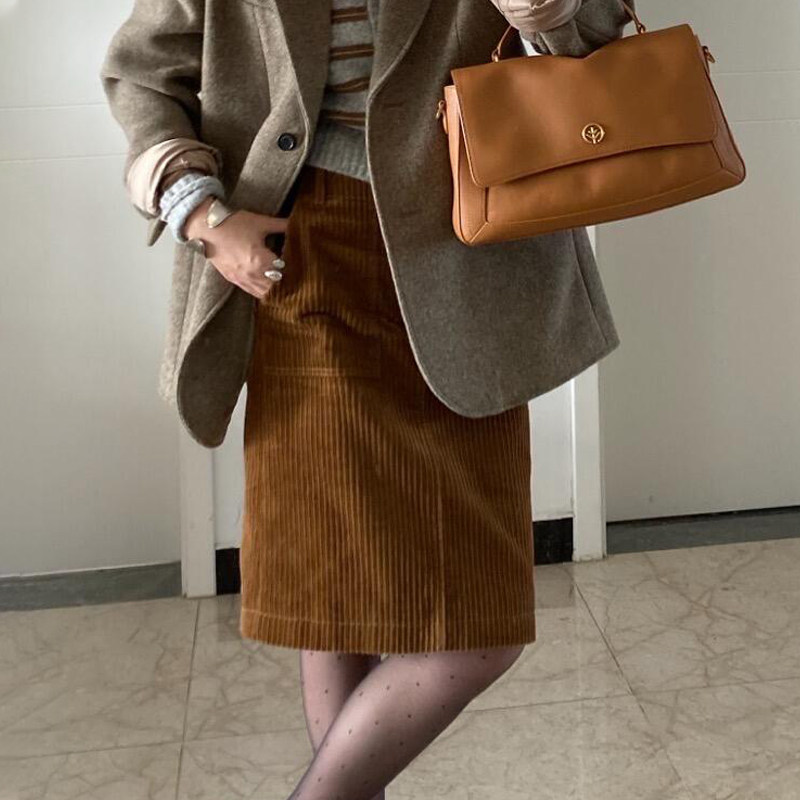 欧货高端定制脏橘色灯芯绒大码半身裙女2025冬季新款加厚A字裙子,女装/女士精品,大码半身裙,淘宝优惠券,粉丝福利购,淘宝优惠卷