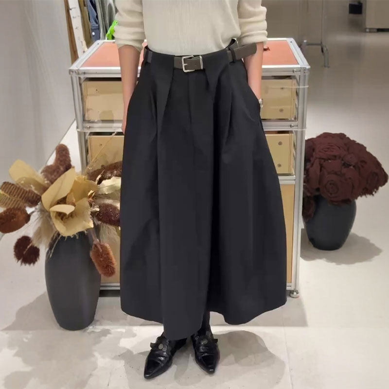 欧货高端定制深灰色大码半身裙女2025冬季新款加厚褶皱宽松A字裙,女装/女士精品,大码半身裙,淘宝优惠券,粉丝福利购,淘宝优惠卷